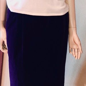 Yves Saint Laurent deep purple velvet skirt